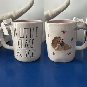 Rae Dunn Disney Lady and the Tramp A Little Class & Sass Double Sided Mug